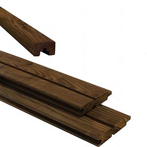 Douglas plankenscherm 2 zijdig dubbel rhombus profiel inclusief afdekkap, 187 x 224 cm, bruin geimpr