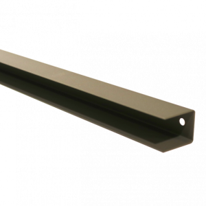 Stalen afwerkprofiel met structuur poedercoating t.b.v. H-gleufpaal, 4,5 x 3,7 x 185,5 cm, lichtgrij