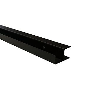 Stalen hoekprofiel met structuur poedercoating t.b.v. H-gleufpaal, 4 x 8 x 220 cm, zwart RAL9005