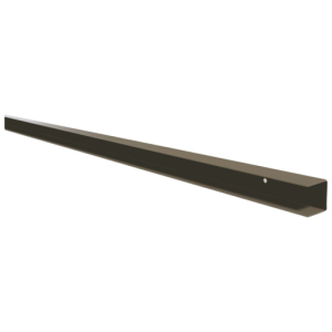 Stalen U-profiel met structuur poedercoating t.b.v. H-gleufpaal, 3,5 x 4 x 220 cm, kwartsgrijs RAL70