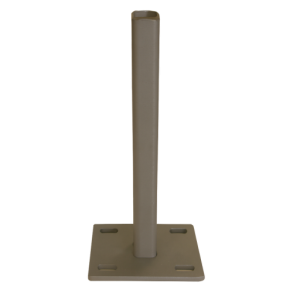 Stalen voetplaat met structuur poedercoating t.b.v. H-gleufpaal, 12 x 15 x 33 cm, kwartsgrijs RAL703