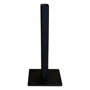 Stalen voetplaat met structuur poedercoating t.b.v. H-gleufpaal, 12 x 15 x 33 cm, zwart RAL9005