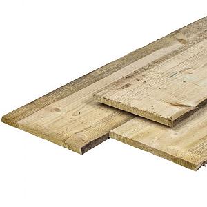 Grenen schaaldeel 1,8 x 20-25 x 360 cm – vers, groen geïmpregneerd, Neutraal