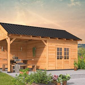 Overkapping Hamar XL Type 3 Douglas gedroogd potdekselplank blank – ruime en luxe buitenoverkapping