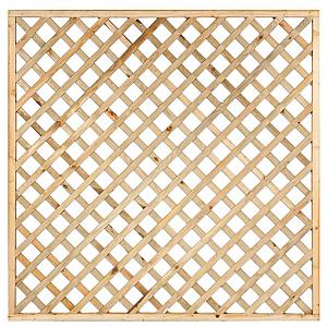 Trellis met lijst, diagonale lamellen grenen groen geïmpregneerd H180 x B180 cm, PEFC