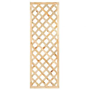 Trellis met lijst, diagonale lamellen grenen groen geïmpregneerd H180 x B60 cm, PEFC
