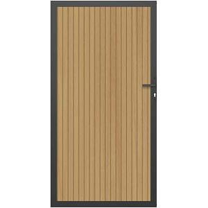 NewTechWood Co-extrusie composiet deur in aluminium frame, verticaal triple, 100 x 195 cm, Red Cedar