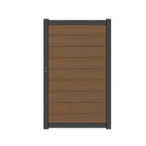 NewTechWood co-extrusie composiet deur Premium in aluminium frame, horizontaal, 97 x 186 cm, Teak.