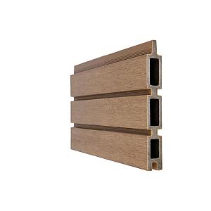 NewTechWood co-extrusie composiet Triple Rhombus schermplank, 2,1 x 16 x 180 cm, Teak/zwart.