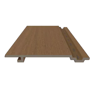 NewTechWood HKC wandbekleding vlak, 1,9 x 18,8 x 400 cm (wb 15,3 cm), Teak
