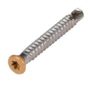 Cobra schroef SS316 A4 5,5x45mm Cedar RAL1011 voor WPC op alu onderbalk (50 schroeven)
