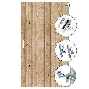 Tuindeur geïmpregneerd (rechtsdraaiend) Schoorl 200 x 100 cm met rvs inbouwslotset
