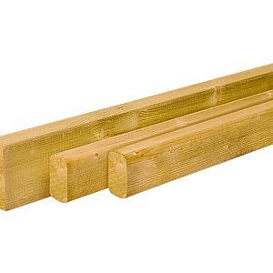 Scandinavisch vuren geschaafde regel 4,5 x 9,5 x 420 cm, groen geïmpregneerd.