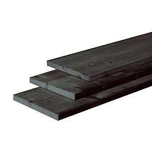 Douglas fijnbezaagde plank 2,5 x 25 x 400 cm, zwart gedompeld.