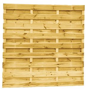 Grenen geschaafd plankenscherm 21-planks 15 mm, 180 x 180 cm, recht, groen geïmpregneerd.