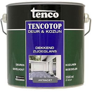 Tencotop deur & kozijn dekkend zijdeglans antraciet      2.5 l.