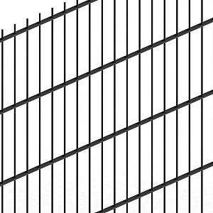 Hillfence metalen scherm, dubbele staafmat, 200 x 103 cm, zwart.