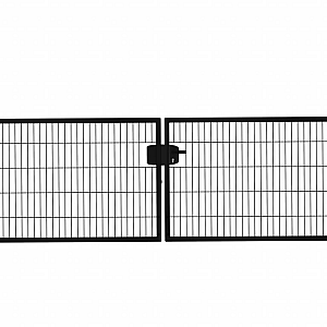 Hillfence metalen dubbele poort Eco-line, 300 x 100 cm, zwart.