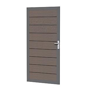 Composiet deur in aluminium frame 90 x 183 cm, bruin.