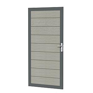 Composiet deur in aluminium frame 90 x 183 cm, grijs.