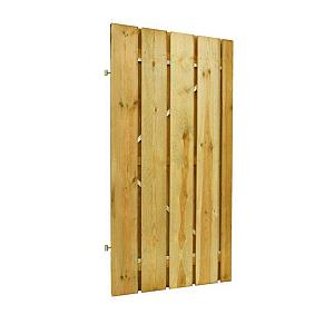 Grenen fijnbezaagde plankendeur op verstelbaar stalen frame 100 x 200 cm, recht, groen geïmpregneerd