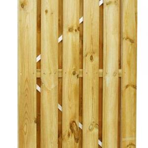 Grenen geschaafde plankendeur op verstelbaar stalen frame 100 x 190 cm, recht, groen geïmpregneerd.