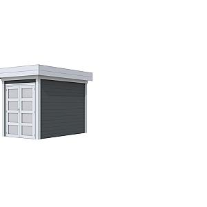 Vuren Topvision Zwaluw, 200 x 300 cm, wanden antraciet en basis lichtgrijs.