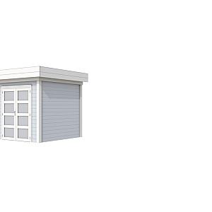 Vuren Topvision Kolibri, 250 x 250 cm, wanden lichtgrijs en basis wit.