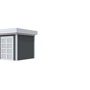 Vuren Topvision Kolibri, 250 x 250 cm, wanden antraciet en basis lichtgrijs.