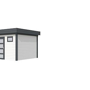 Vuren Topvision Kievit, 400 x 300 cm, wanden wit en basis antraciet.