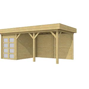 Vuren Topvision Zwaluw, 200 x 300 en luifel 400 cm, groen geïmpregneerd.