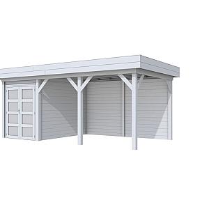 Vuren Topvision Zwaluw, 200 x 300 en luifel 400 cm, lichtgrijs gespoten.