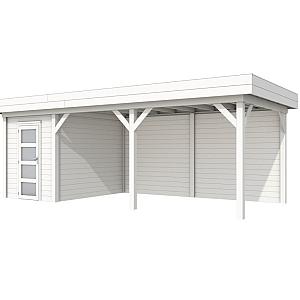 Vuren Topvision Kiekendief, 200 x 300 en luifel 500 cm, wit gespoten.