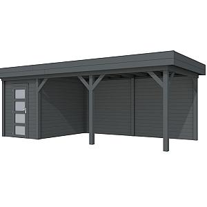 Vuren Topvision Kiekendief, 200 x 300 en luifel 500 cm, antraciet gespoten.