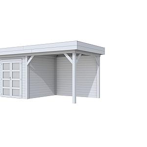 Vuren Topvision Kolibri, 250 x 250 en luifel 300 cm, lichtgrijs gespoten.