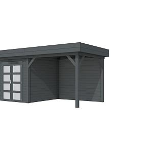 Vuren Topvision Kolibri, 250 x 250 en luifel 300 cm, antraciet gespoten.