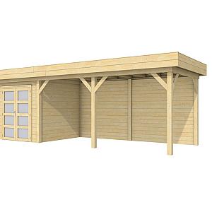 Vuren Topvision Kolibri, 250 x 250 en luifel 500 cm, kleurloos geïmpregneerd.