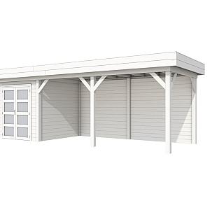 Vuren Topvision Kolibri, 250 x 250 en luifel 500 cm, wit gespoten.