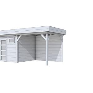 Vuren Topvision Kuifmees, 250 x 250 en luifel 300 cm, lichtgrijs gespoten.