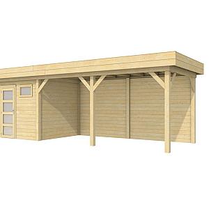 Vuren Topvision Kuifmees, 250 x 250 en luifel 500 cm, kleurloos geïmpregneerd.