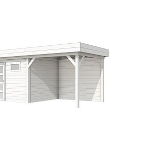 Vuren Topvision Bonte Kraai, 300 x 250 en luifel 300 cm, wit gespoten.