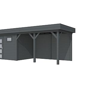 Vuren Topvision Bonte Kraai, 300 x 250 en luifel 400 cm, antraciet gespoten.