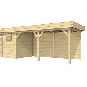 Vuren Topvision Bonte Kraai, 300 x 250 en luifel 500 cm, kleurloos geïmpregneerd.