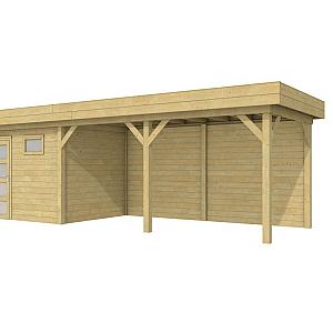 Vuren Topvision Bonte Kraai, 300 x 250 en luifel 500 cm, groen geïmpregneerd.