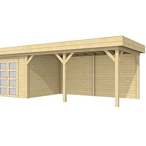 Vuren Topvision Bosuil, 300 x 300 en luifel 500 cm, kleurloos geïmpregneerd.