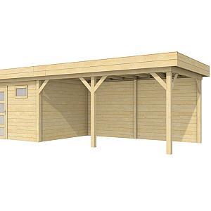 Vuren Topvision Tapuit, 300 x 300 en luifel 500 cm, kleurloos geïmpregneerd.