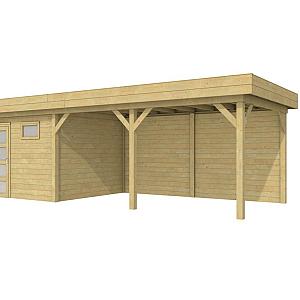 Vuren Topvision Tapuit, 300 x 300 en luifel 500 cm, groen geïmpregneerd.