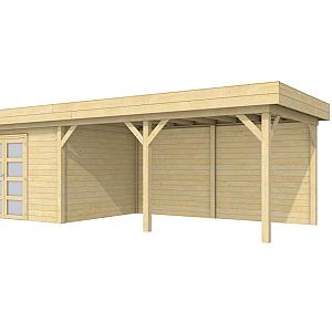 Vuren Topvision Parelhoen, 400 x 300 en luifel 500 cm, kleurloos geïmpregneerd.