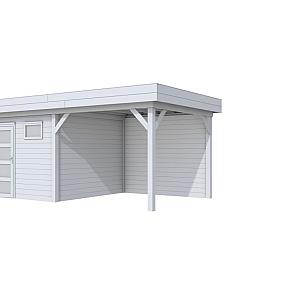 Vuren Topvision Kievit, 400 x 300 en luifel 300 cm, lichtgrijs gespoten.