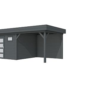 Vuren Topvision Kievit, 400 x 300 en luifel 300 cm, antraciet gespoten.